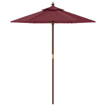 Parasol Met Houten Paal 196X231 Cm Bordeaux Rood