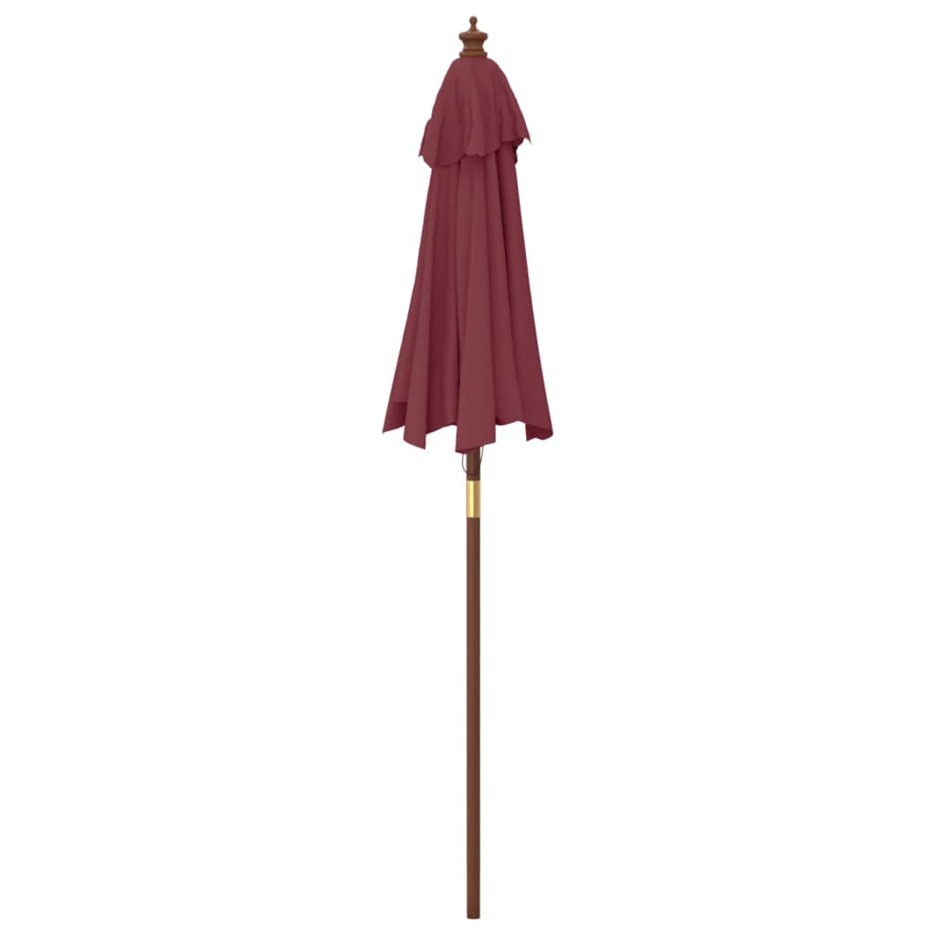 Parasol Met Houten Paal 196X231 Cm Bordeaux Rood