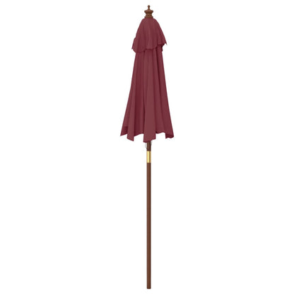 Parasol Met Houten Paal 196X231 Cm Bordeaux Rood
