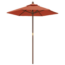 Parasol Met Houten Paal 196X231 Cm Terracottakleurig