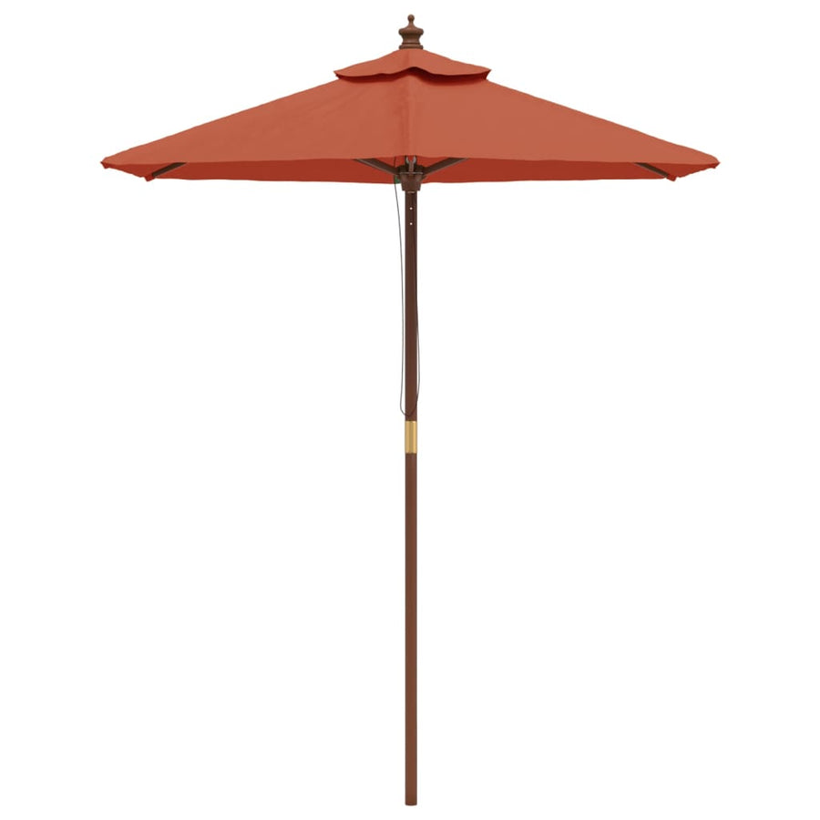 Parasol Met Houten Paal 196X231 Cm Terracottakleurig