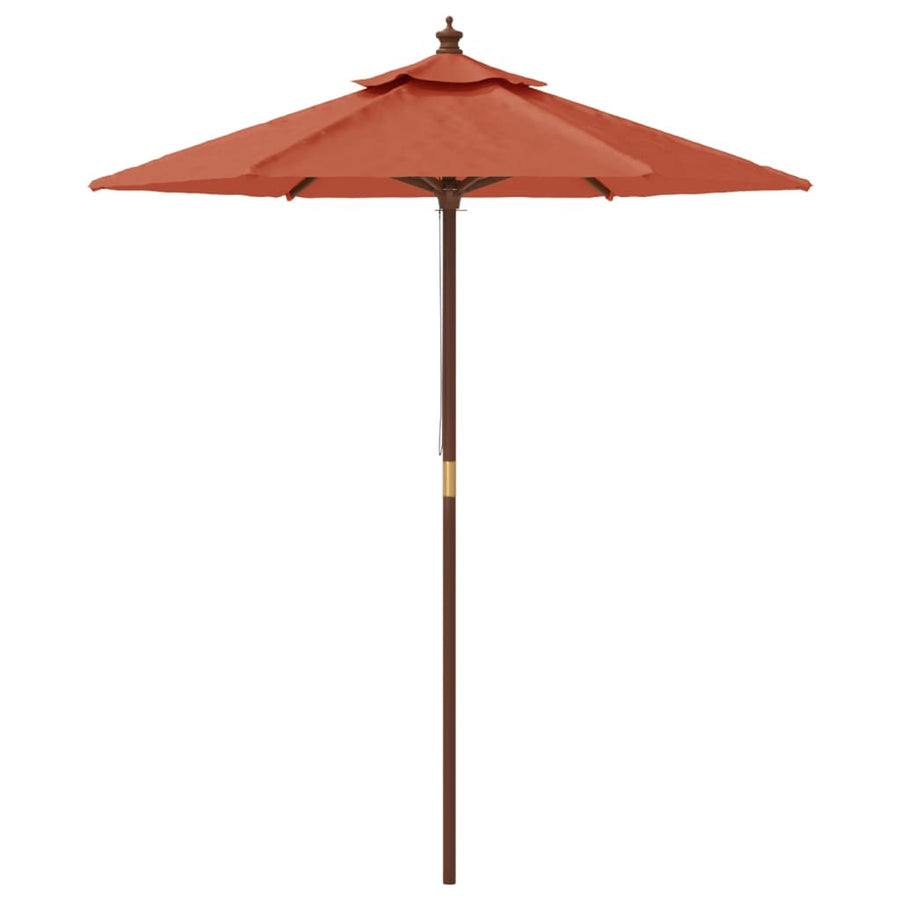 Parasol Met Houten Paal 196X231 Cm Terracottakleurig