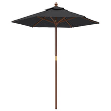 Parasol Met Houten Paal 196X231 Cm Zwart