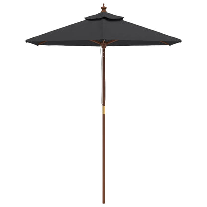 Parasol Met Houten Paal 196X231 Cm Zwart