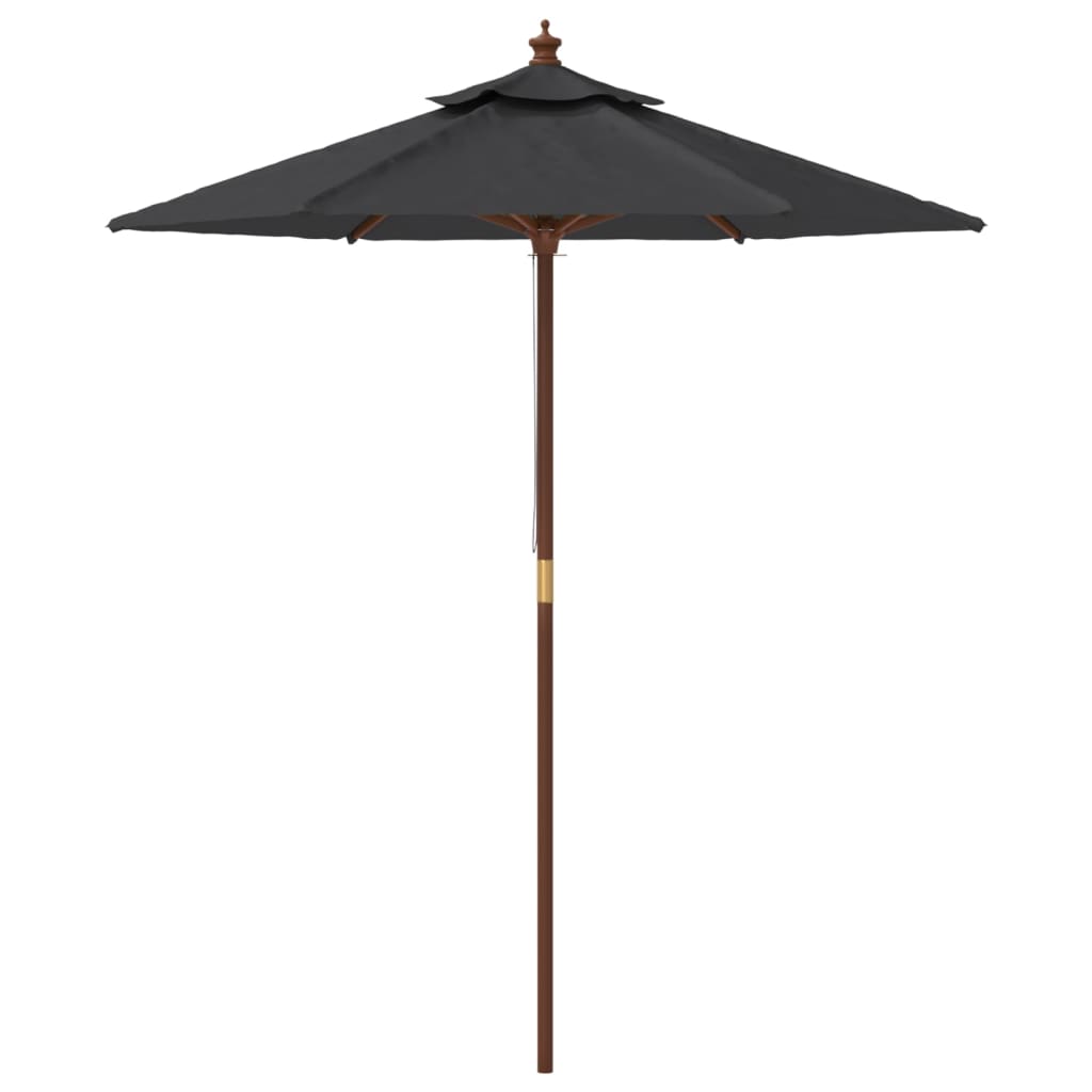 Parasol Met Houten Paal 196X231 Cm Zwart