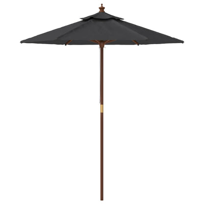 Parasol Met Houten Paal 196X231 Cm Zwart