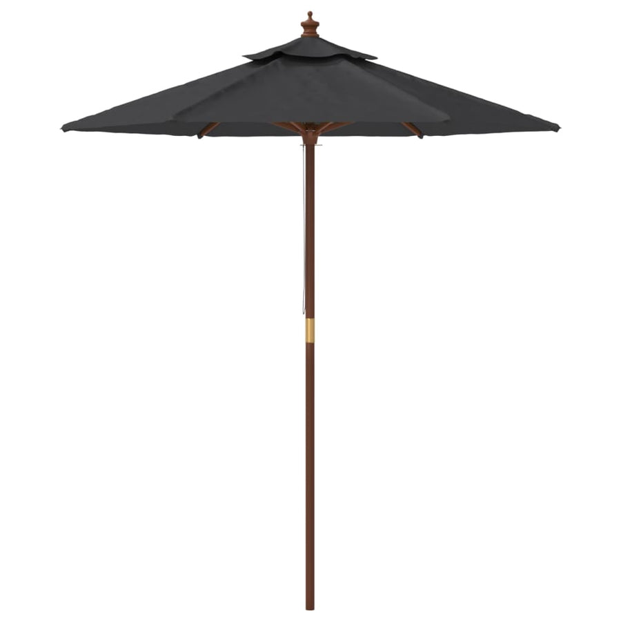 Parasol Met Houten Paal 196X231 Cm Zwart
