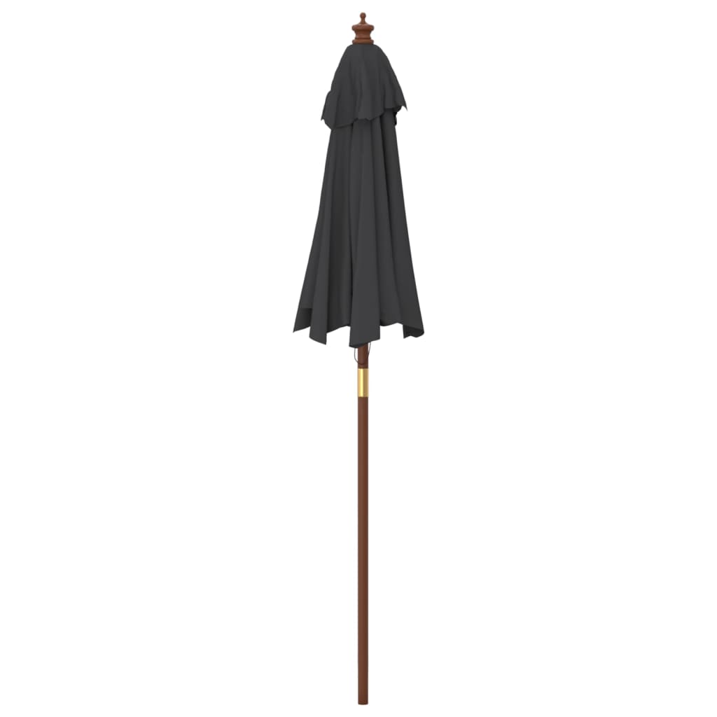Parasol Met Houten Paal 196X231 Cm Zwart