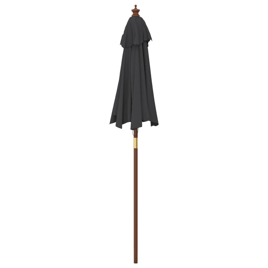 Parasol Met Houten Paal 196X231 Cm Zwart