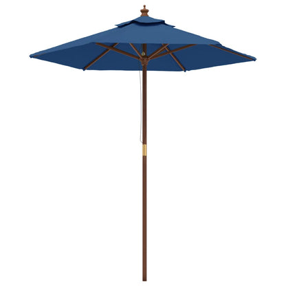 Parasol Met Houten Paal 196X231 Cm Azuur Blauw