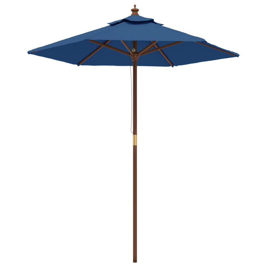 Parasol Met Houten Paal 196X231 Cm Azuur Blauw