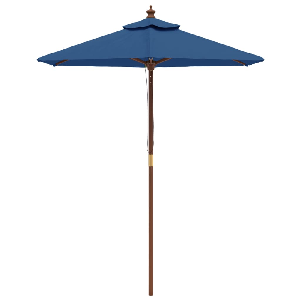 Parasol Met Houten Paal 196X231 Cm Azuur Blauw