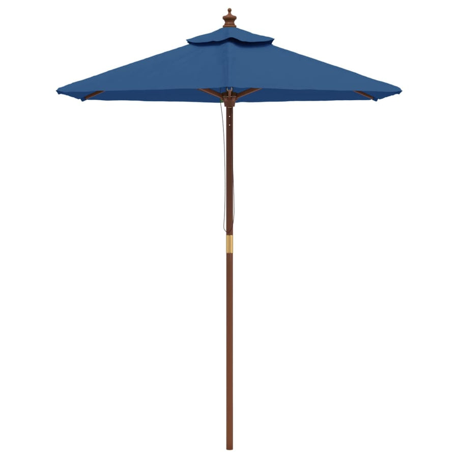 Parasol Met Houten Paal 196X231 Cm Azuur Blauw