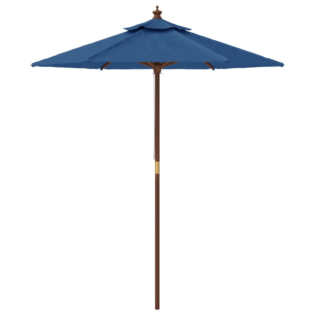 Parasol Met Houten Paal 196X231 Cm Azuur Blauw