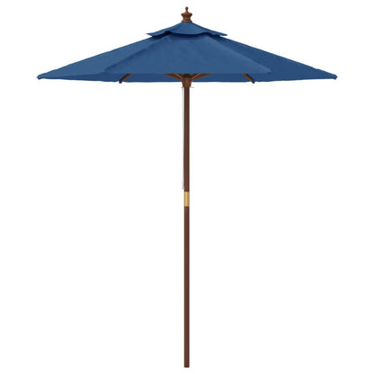 Parasol Met Houten Paal 196X231 Cm Azuur Blauw