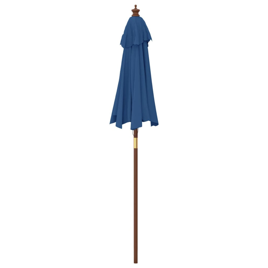Parasol Met Houten Paal 196X231 Cm Azuur Blauw