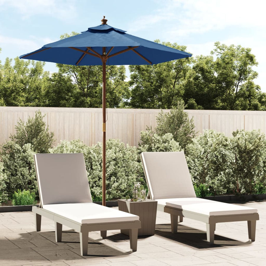 Parasol Met Houten Paal 196X231 Cm Azuur Blauw