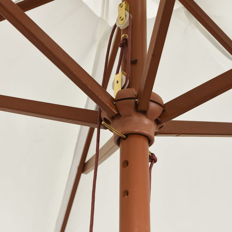 Parasol Met Houten Paal 299X240 Cm Kleurig Zand