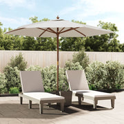 Parasol 299x240 cm houten paal zandkleurig