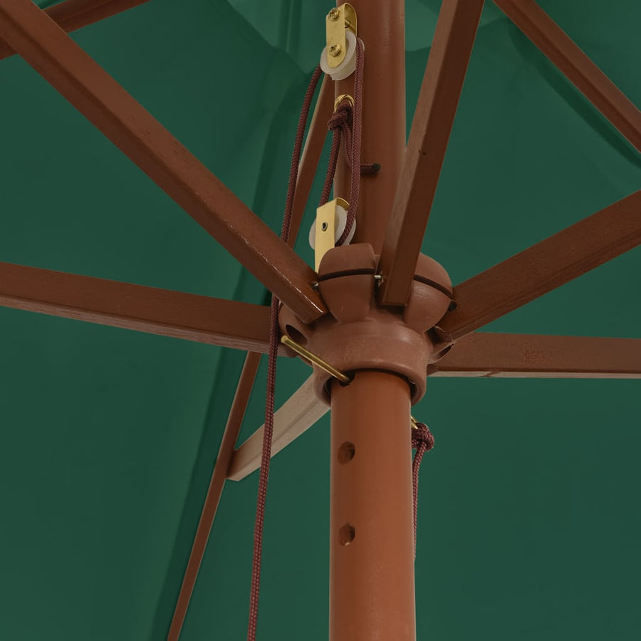 Parasol Met Houten Paal 299X240 Cm Groen