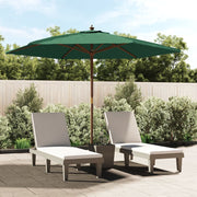 Parasol 299x240 cm groen houten paal