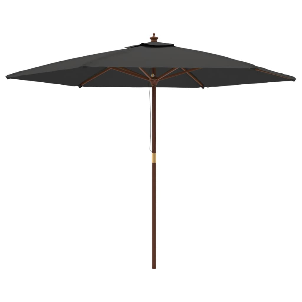 Parasol Met Houten Paal 299X240 Cm Kleurig Antraciet
