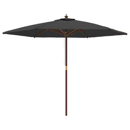 Parasol Met Houten Paal 299X240 Cm Kleurig Antraciet
