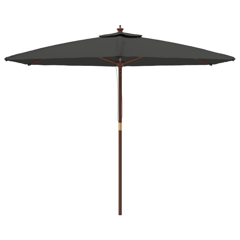 Parasol Met Houten Paal 299X240 Cm Kleurig Antraciet