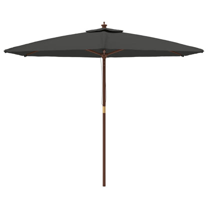 Parasol Met Houten Paal 299X240 Cm Kleurig Antraciet