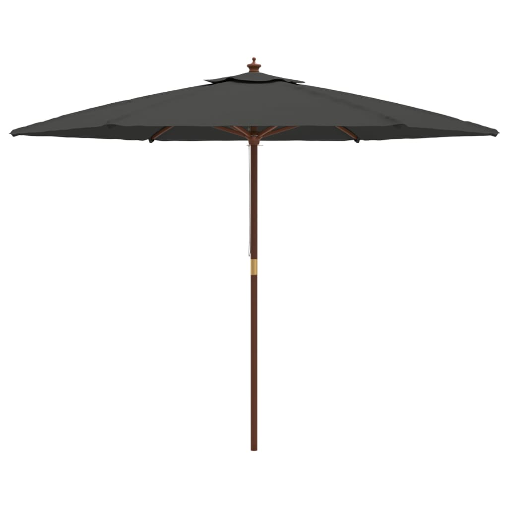 Parasol Met Houten Paal 299X240 Cm Kleurig Antraciet