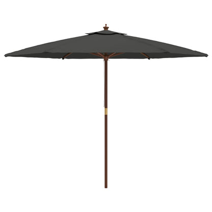 Parasol Met Houten Paal 299X240 Cm Kleurig Antraciet