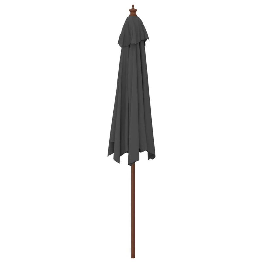 Parasol Met Houten Paal 299X240 Cm Kleurig Antraciet