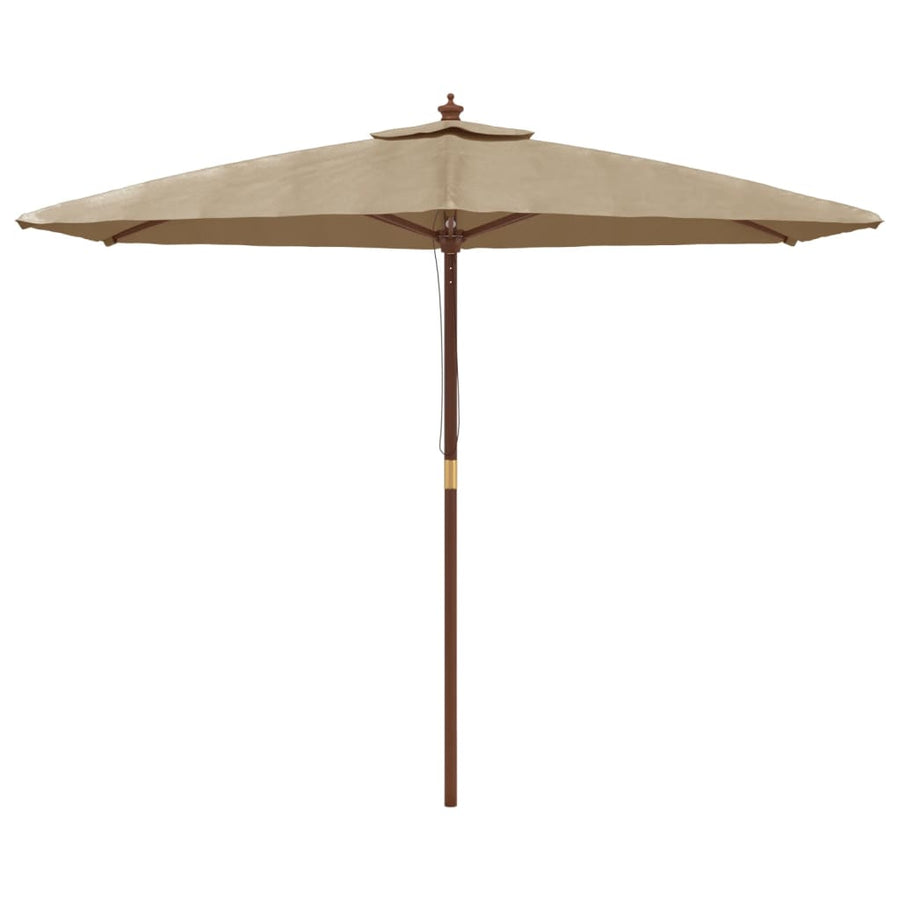 Parasol met houten paal 299x240 cm taupe