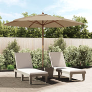 Parasol 299x240 cm taupe houten paal