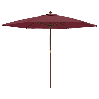 Parasol Met Houten Paal 299X240 Cm Bordeaux Rood