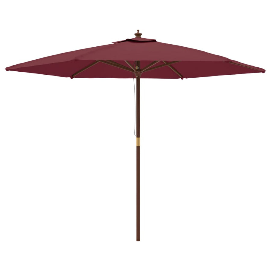 Parasol Met Houten Paal 299X240 Cm Bordeaux Rood