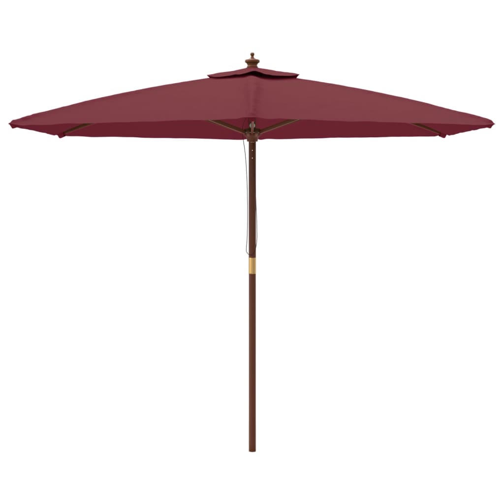 Parasol Met Houten Paal 299X240 Cm Bordeaux Rood