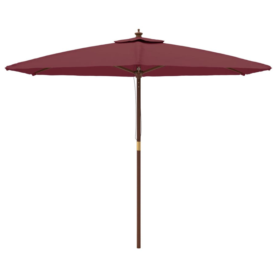 Parasol Met Houten Paal 299X240 Cm Bordeaux Rood