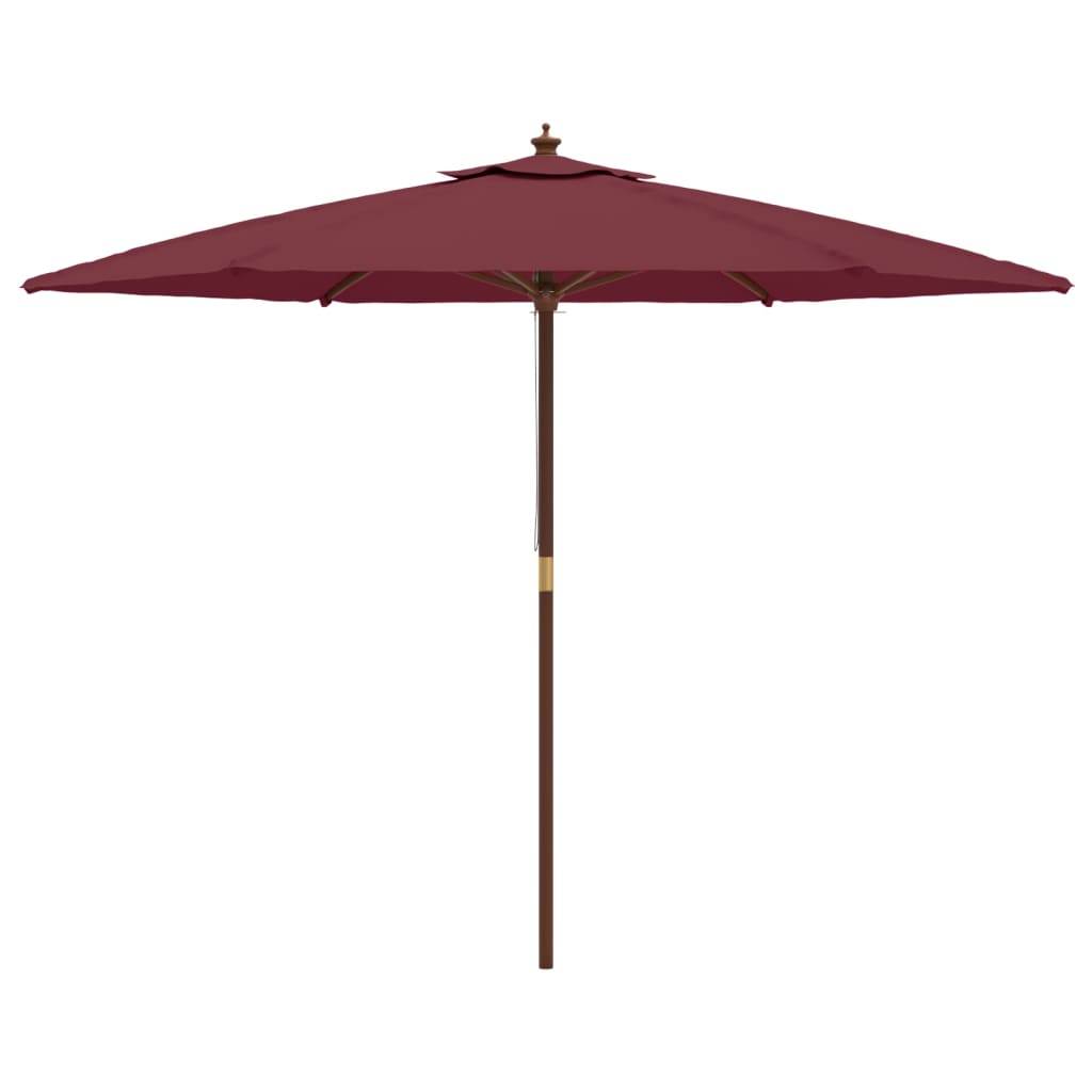 Parasol Met Houten Paal 299X240 Cm Bordeaux Rood