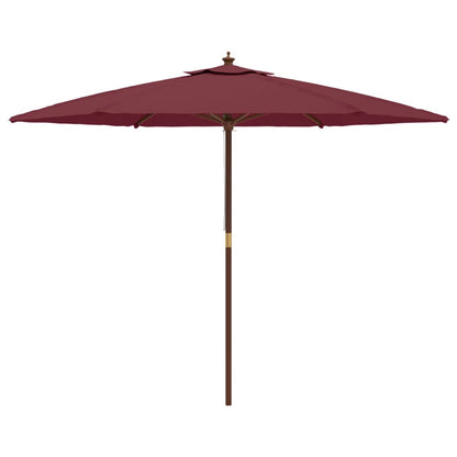 Parasol Met Houten Paal 299X240 Cm Bordeaux Rood
