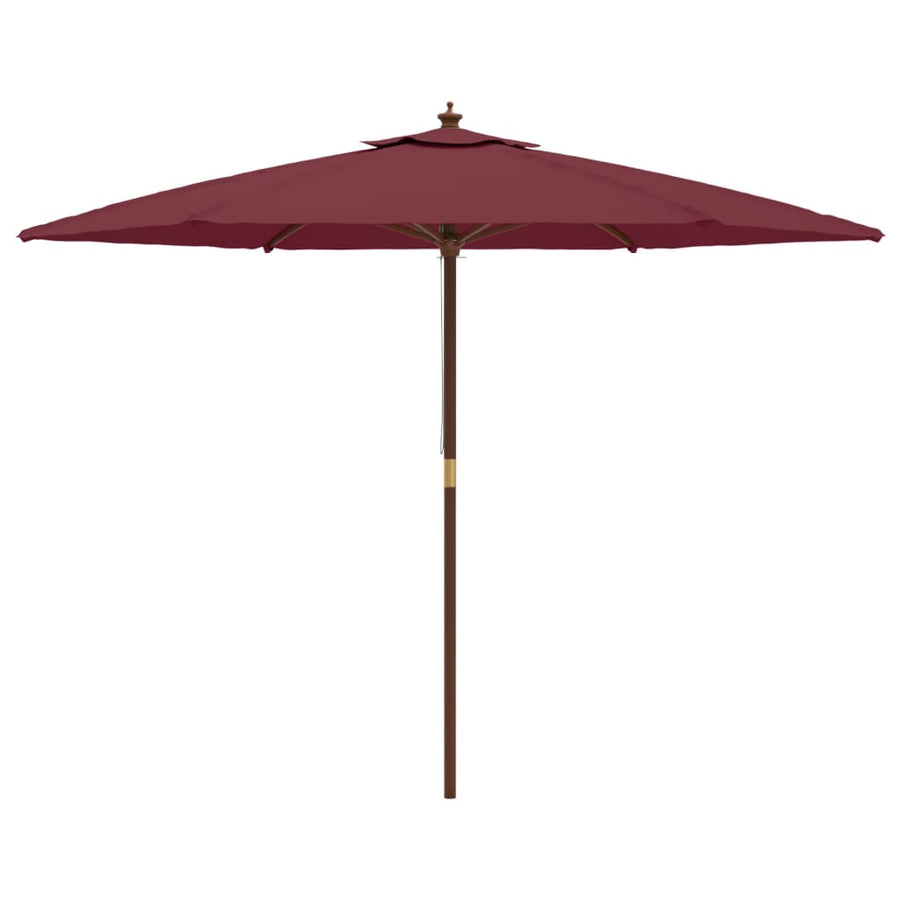 Parasol Met Houten Paal 299X240 Cm Bordeaux Rood