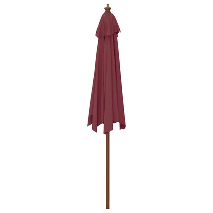 Parasol Met Houten Paal 299X240 Cm Bordeaux Rood