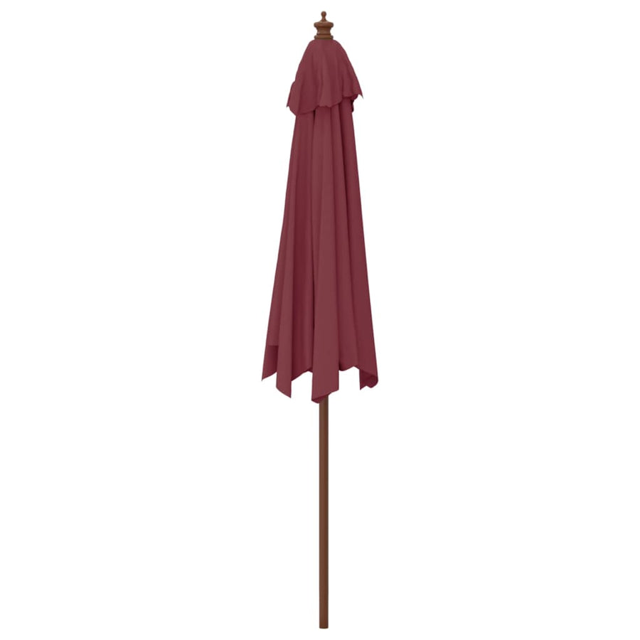 Parasol Met Houten Paal 299X240 Cm Bordeaux Rood