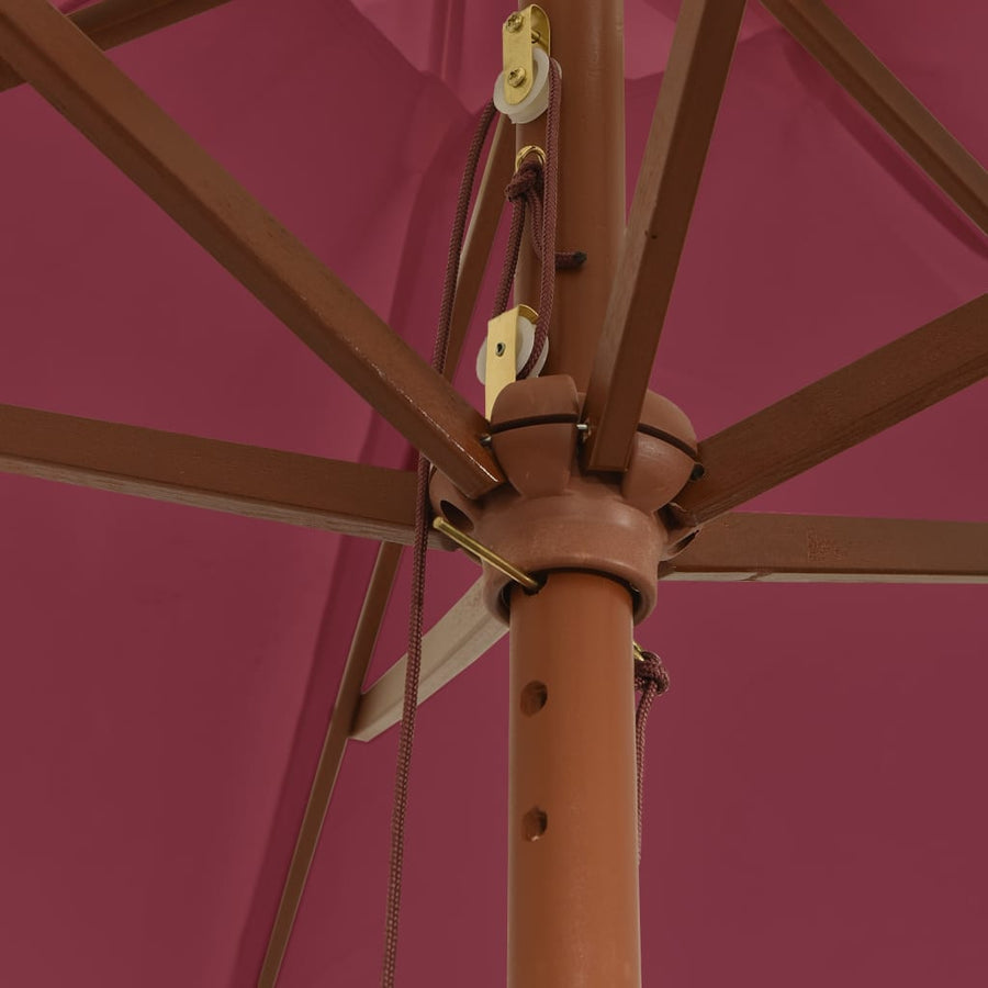 Parasol Met Houten Paal 299X240 Cm Bordeaux Rood