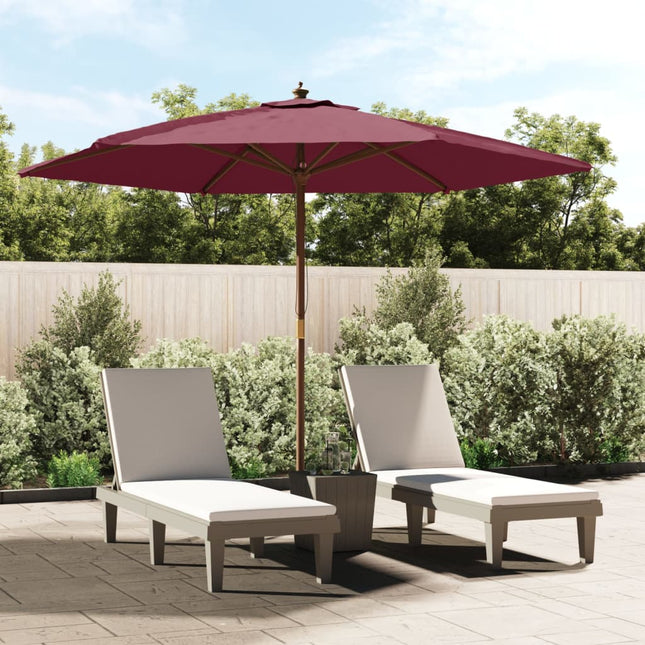 Parasol Met Houten Paal 299X240 Cm Bordeaux Rood