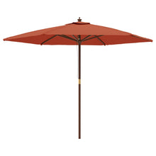 Parasol Met Houten Paal 299X240 Cm Kleurig Terracotta