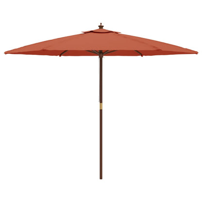 Parasol Met Houten Paal 299X240 Cm Kleurig Terracotta