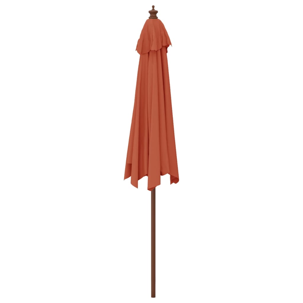Parasol Met Houten Paal 299X240 Cm Kleurig Terracotta