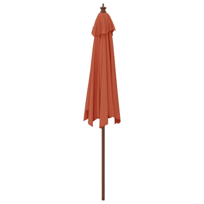 Parasol Met Houten Paal 299X240 Cm Kleurig Terracotta