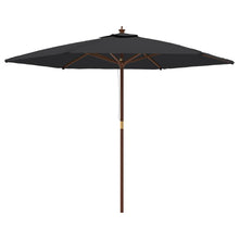 Parasol Met Houten Paal 299X240 Cm Zwart